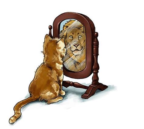 獅子的頭 鏡子照到床